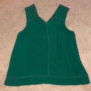 Emerald green flowey sleeveless top
